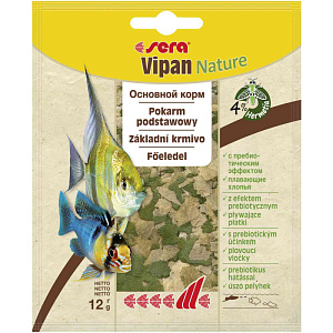 Основной корм для всех видов рыб Sera Vipan Nature хлопья, 12 г