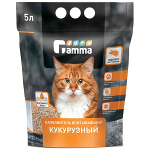 Наполнитель впитывающий Gamma Кукурузный, 5 л