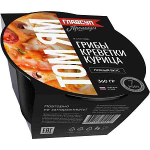 Суп Том Ям Главсуп грибы креветки курица, 360г