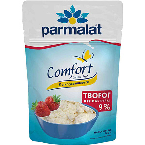 Творог рассыпчатый Parmalat Comfort без лактозы 9%, 260г