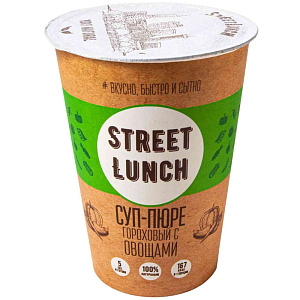 Суп-пюре гороховый быстрого приготовления Street Lunch с овощами, 50г