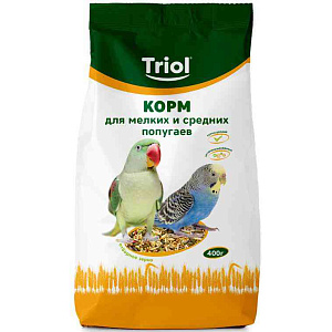 Корм для мелких и средних попугаев Triol с фруктами, 400 г