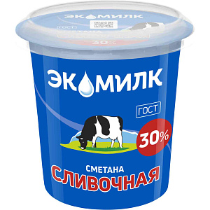 Сметана сливочная Экомилк 30%, 300г
