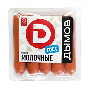 Сосиски Дымов Молочные ГОСТ, 580г