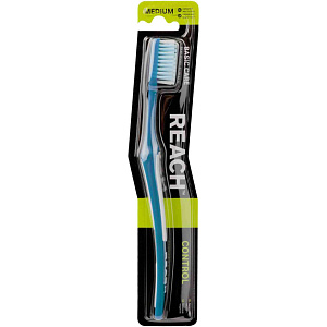 Зубная щетка Reach Control средней жесткости, цвета в ассортименте
