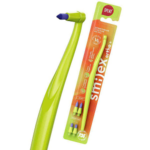 Зубная щетка монопучковая Splat Smilex Ortho+, цвета в ассортименте