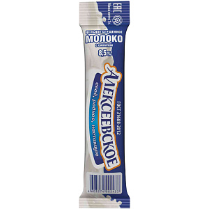 Молоко сгущенное цельное Алексеевское с сахаром, стик 8,5%, 7г