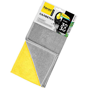 Салфетка для сухой и влажной уборки Frenzo Toucan в ассортименте, 30×30см 3шт.