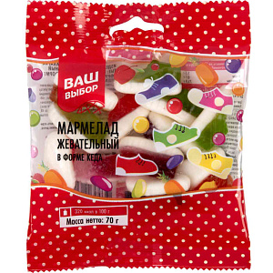 Мармелад жевательный Ваш выбор в форме кеда, 70г