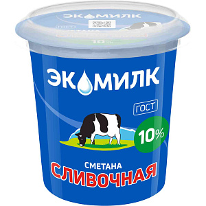 Сметана сливочная Экомилк 10%, 300г