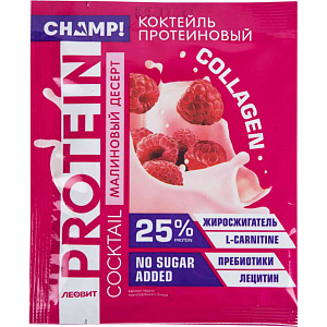 Коктейль протеиновый Champ! малиновый десерт, 30г