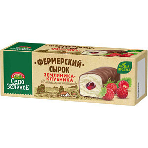 Сырок творожный Село Зелёное клубника-земляника в молочном шоколаде 20%, 45г