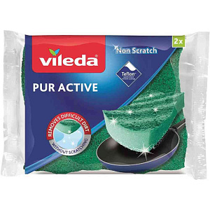 Губка для посуды Vileda Pur Active, 11×6,5см 2шт.