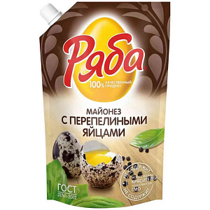 Майонез Ряба с перепелиными яйцами 50,5%, 530г