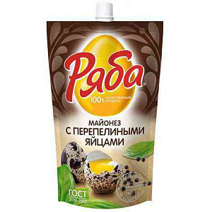 Майонез Ряба с перепелиными яйцами 50,5%, 330г