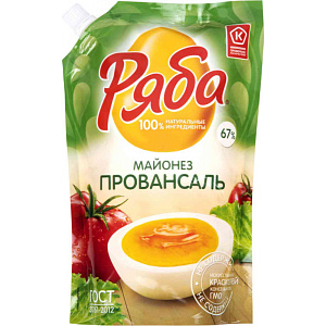 Майонез Провансаль Ряба 67%, 670мл