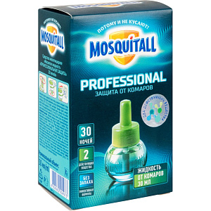 Жидкость от комаров двухкомпонентная Mosquitall Professional, без запаха, 30 ночей, 30мл