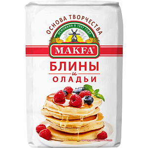 Смесь для блинов и оладий Классическая Makfa на твердой пшенице, 1кг