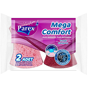 Губки для мытья посуды Parex Mega Comfort, 2шт.