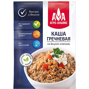 Каша гречневая Агро-Альянс со вкусом сметаны, 45г
