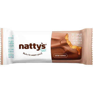 Батончик протеиновый Nattys&Go! соленая карамель, 45г