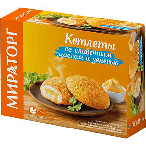 Котлета по-киевски Мираторг со сливочным маслом, зеленью и картофельным пюре, 260г