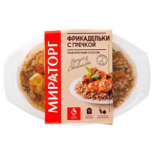 Фрикадельки Мираторг с гречкой под красным соусом, 260г