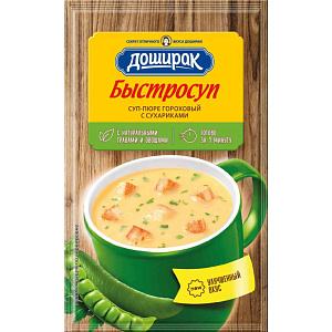 Суп-пюре Доширак Гороховый с сухариками, 17г
