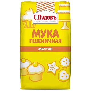 Мука пшеничная С.Пудовъ цветная желтая, 500г