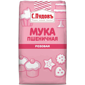 Мука пшеничная С.Пудовъ цветная розовая, 500г