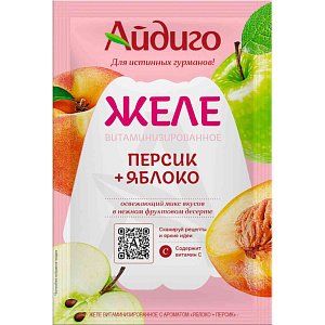 Желе Айдиго со вкусом яблоко-персик, 50г