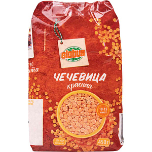 Чечевица красная Глобус, 450г