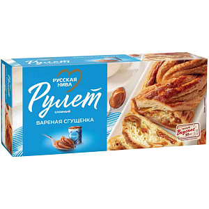 Рулет слоеный Русская Нива вареная сгущенка, 300г