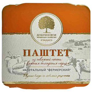 Паштет из говяжьей печени Добринское фермерское хозяйство с вяленым болгарским перцем, 100г