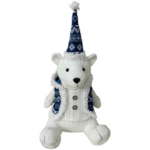 Фигура новогодняя Медведь в наушниках, 36см