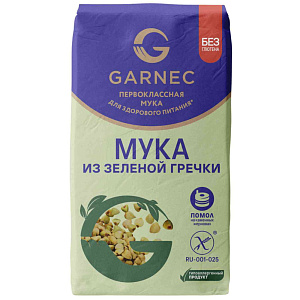 Мука из зелёной гречки Garnec без глютена, 500г
