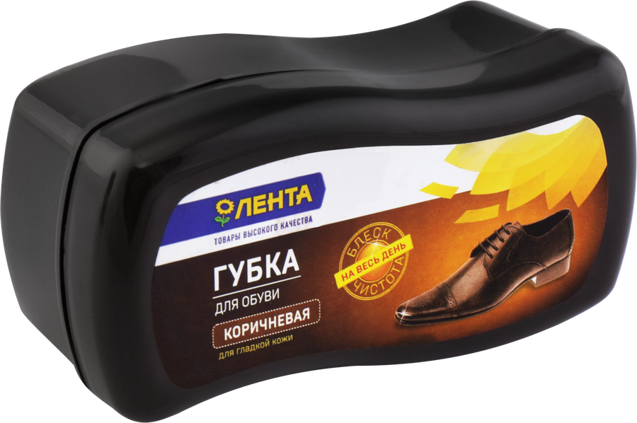 Губка для обуви ЛЕНТА коричневая