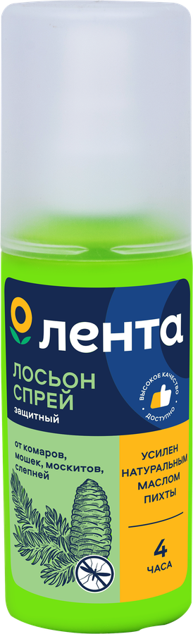 Лосьон-спрей от комаров ЛЕНТА Защита до 4 часов, 100мл