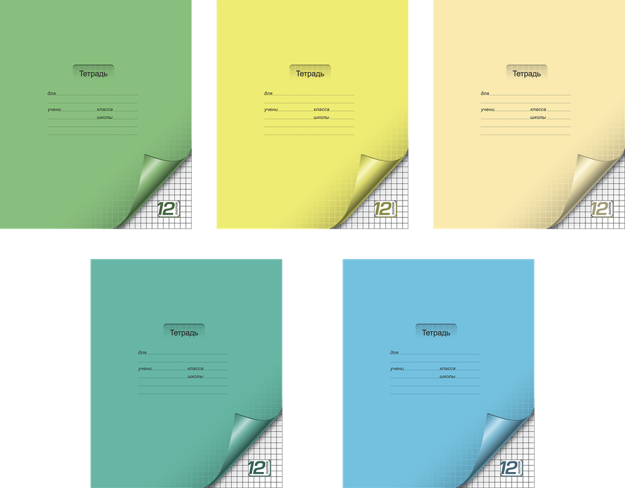 Тетрадь ПЗБМ Цветная с уголком А5 12 листов в клетку