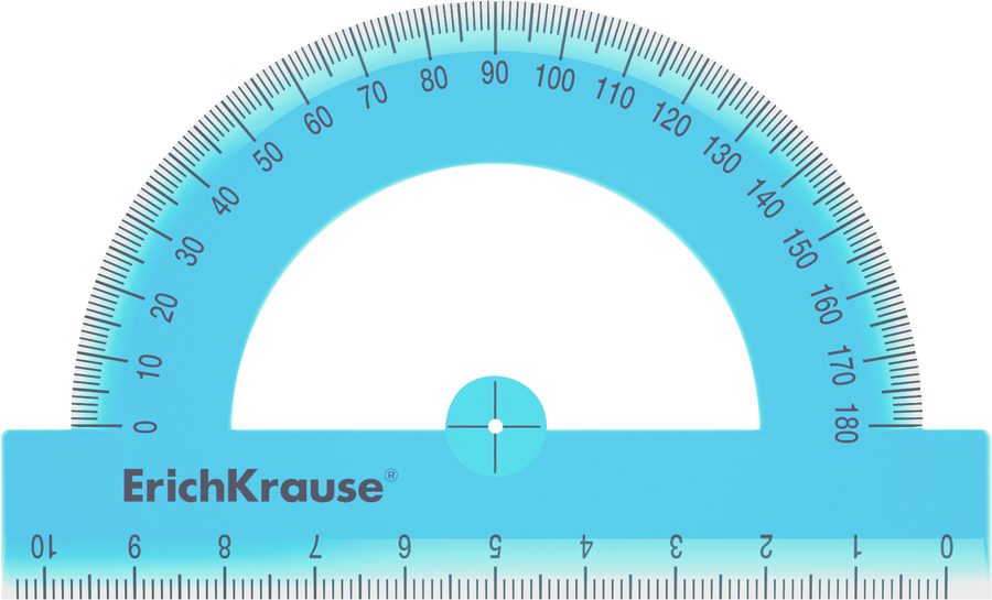 Транспортир ERICH KRAUSE Standard 180 градусов 10см пластиковый, в ассортименте Арт. 52985