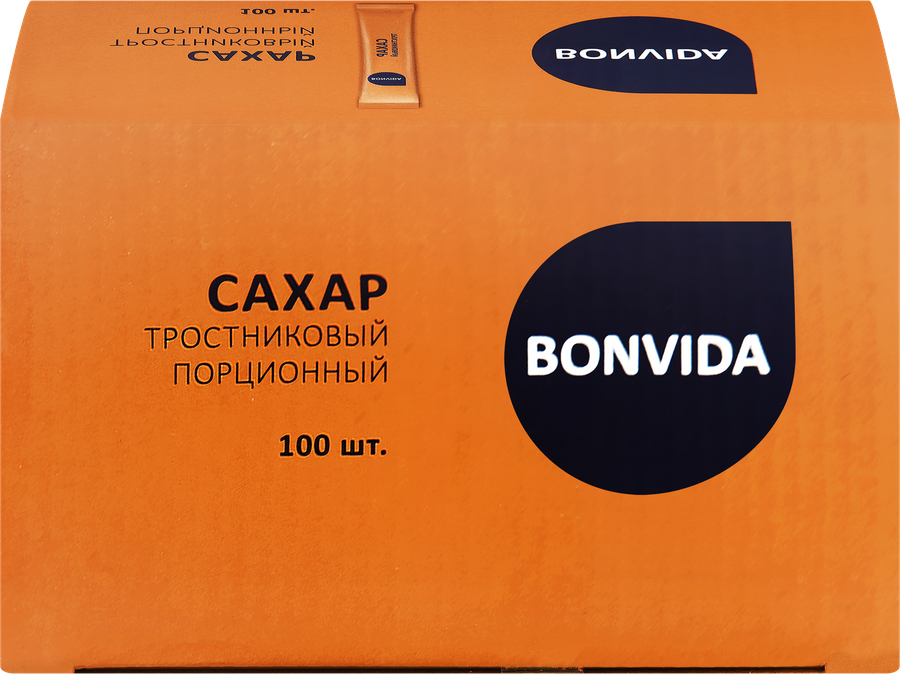 Сахар тростниковый BONVIDA кристаллический, 100х5г