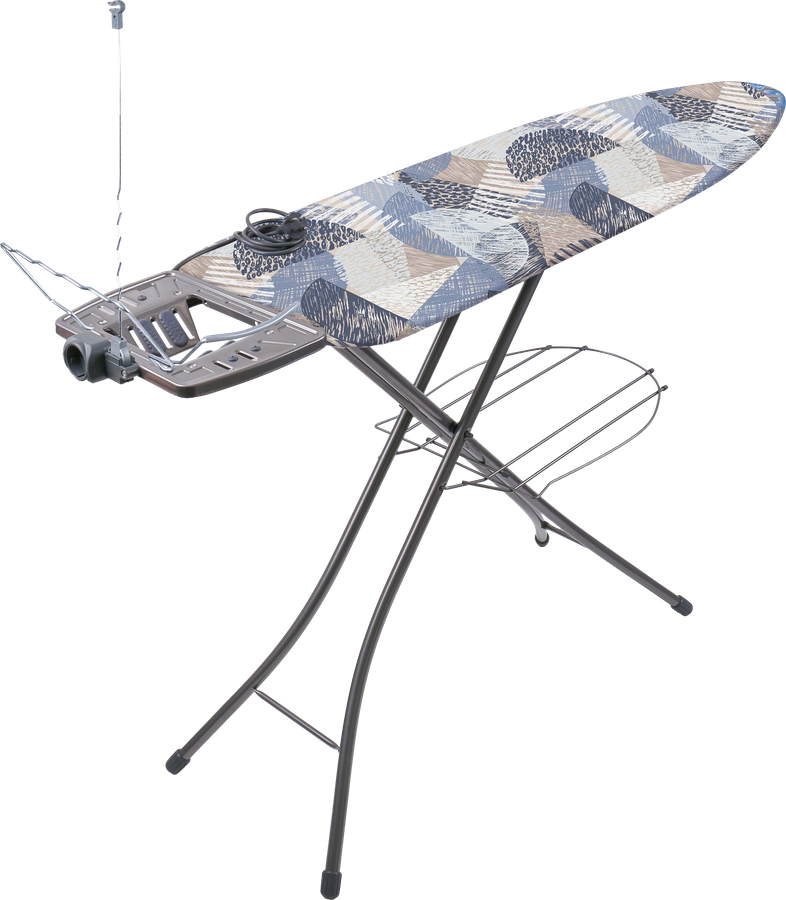 Доска гладильная HOMECLUB 122x40см, модель Эл, перфорированный лист, 
бязь