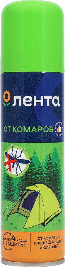 Аэрозоль от комаров, клещей, мошек и слепней ЛЕНТА, 150 мл