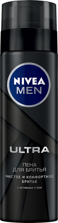 Пена для бритья NIVEA Men Ultra с активным углем, 200мл