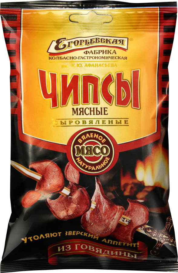 Чипсы мясные сыровяленые КФ ЕГОРЬЕВСКАЯ из говядины, 30г