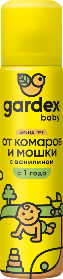 Аэрозоль от комаров и мошки детский GARDEX Baby 1+, 80мл