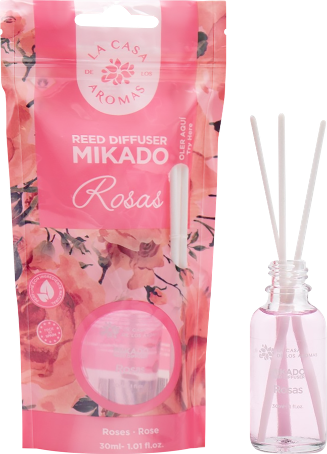 Ароматизатор жидкий для воздуха LACASADELOSAROMAS с палочками Mikado Роза, 30мл