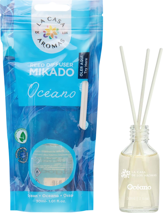 Ароматизатор жидкий для воздуха LACASADELOSAROMAS с палочками Mikado Океан, 30мл