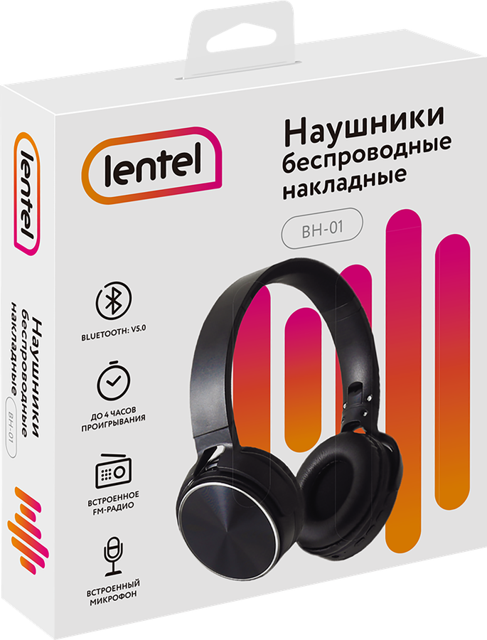 Наушники беспроводные LENTEL BH-01, накладные, с микрофоном