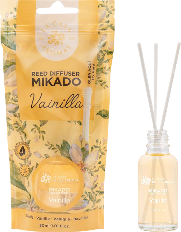 Ароматизатор жидкий для воздуха LACASADELOSAROMAS с палочками Mikado Ваниль, 30мл
